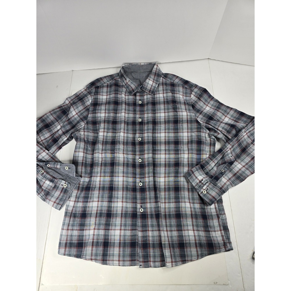 Goodfellow & Co Reversible Button Up Multicolor Flannel Shirt Size L Large Rodeo